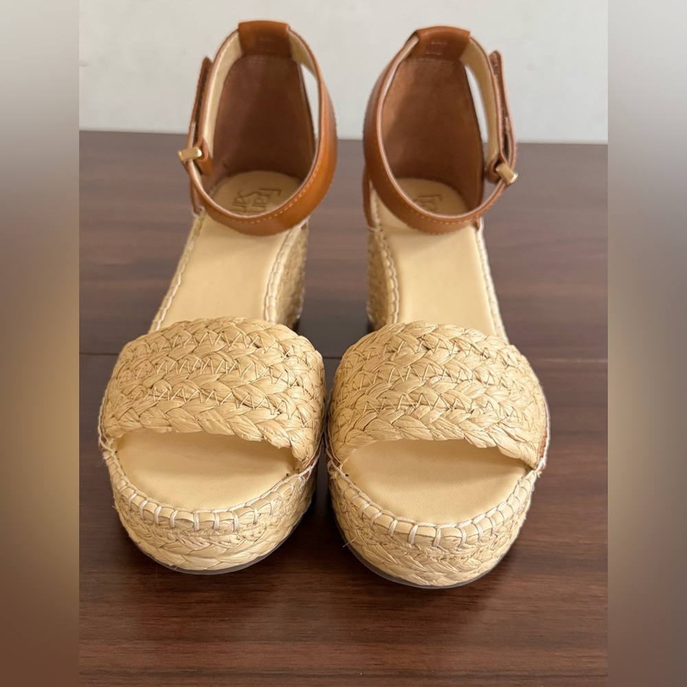 Franco Sarto Clemens Womens Espadrille Wedge Sandal Natural Tan US Size 9.5 - Picture 2 of 8